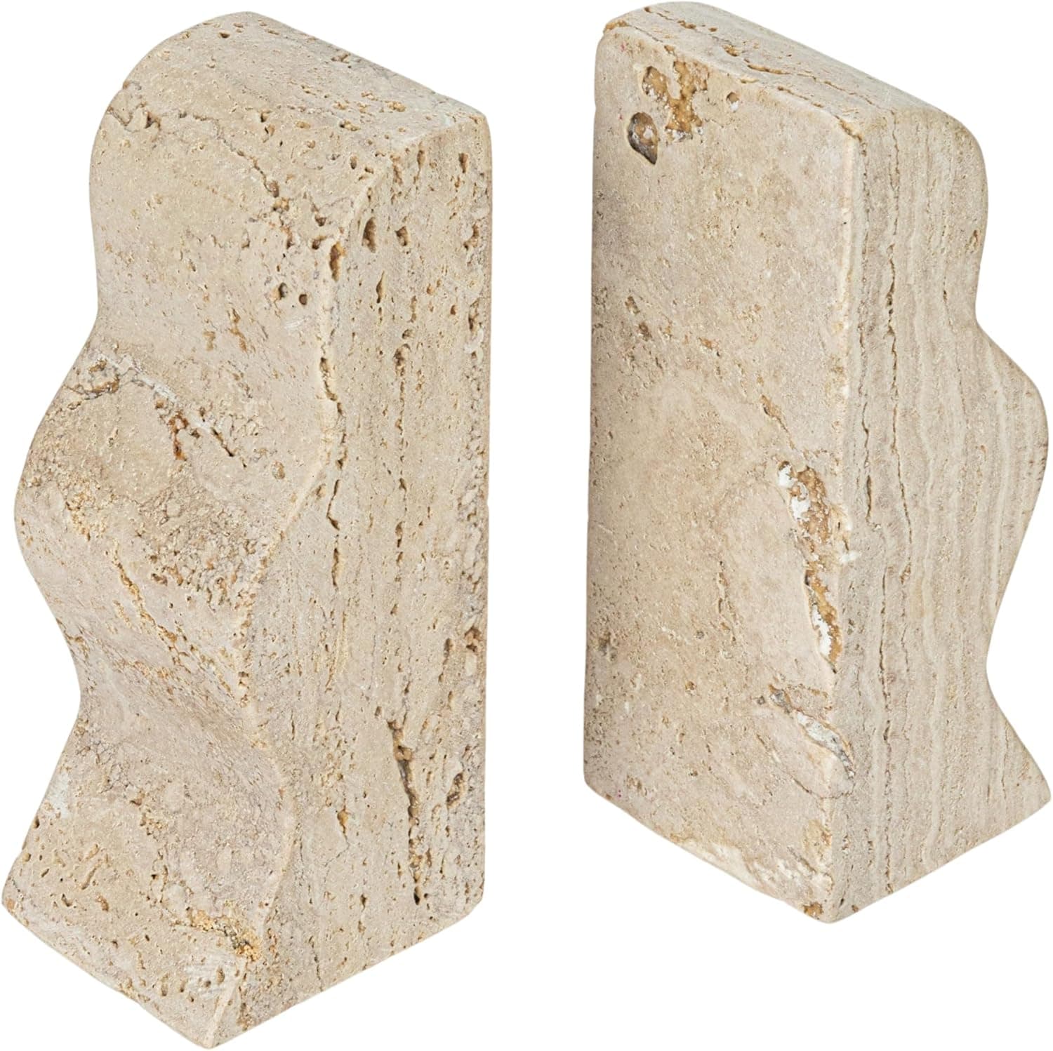 Creative Co-Op Travertine Wave Bookends