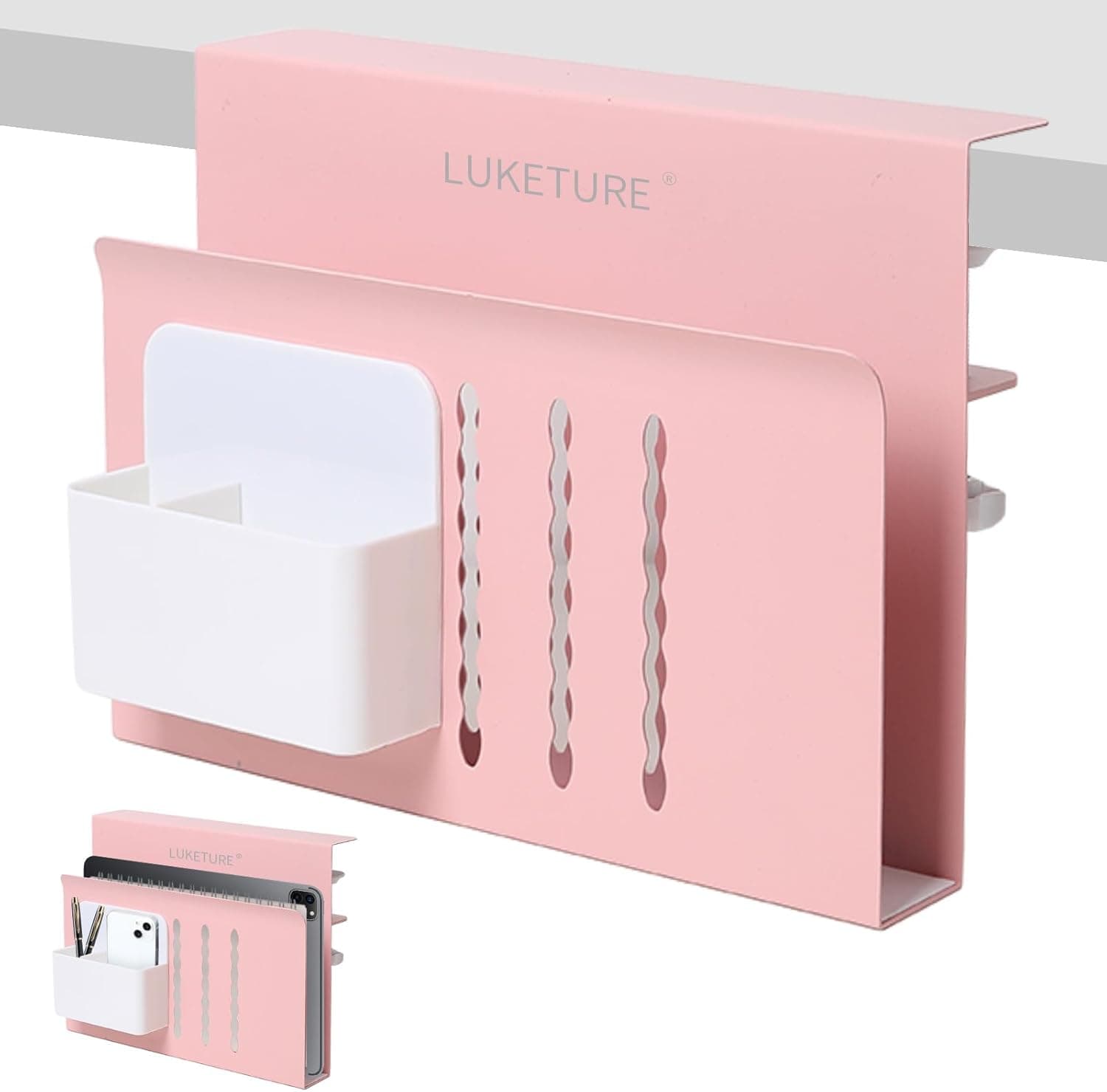 LUKETURE No-Drill Desk Side Storage