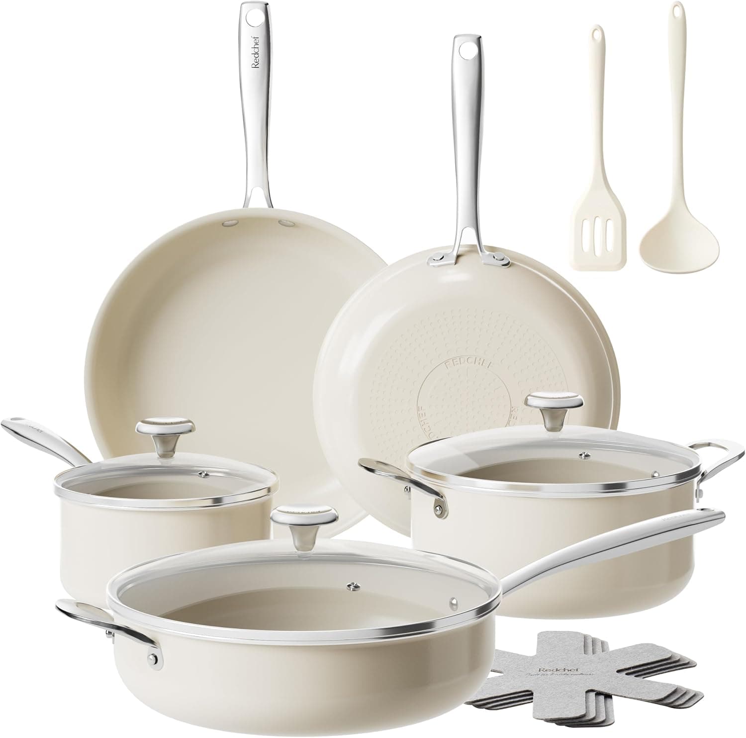 Redchef Ceramic Nonstick Cookware Set (14 pcs)